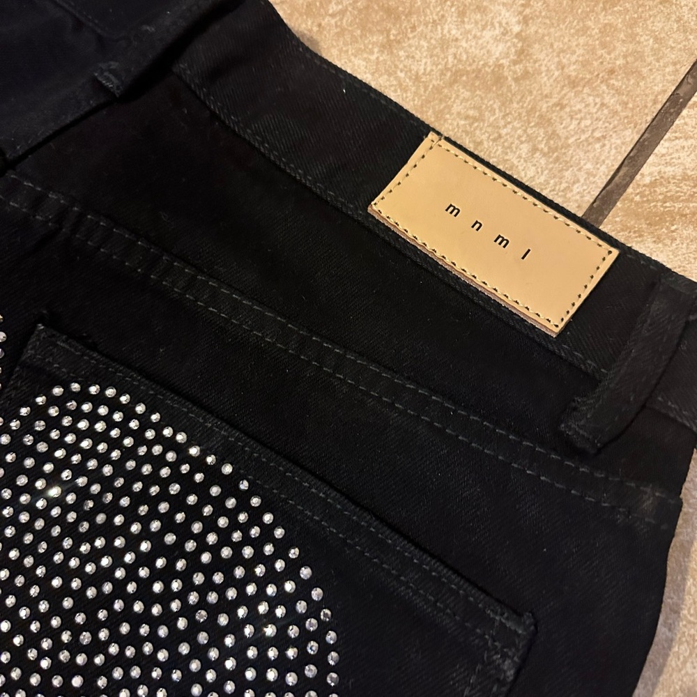 MNML Black Jeans with Rhinestone Detail